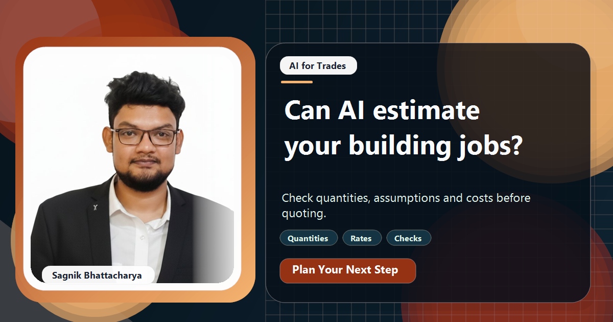 Coding Liquids tutorial cover featuring Sagnik Bhattacharya for Can AI Produce Accurate Estimates for a Small Building Firm?