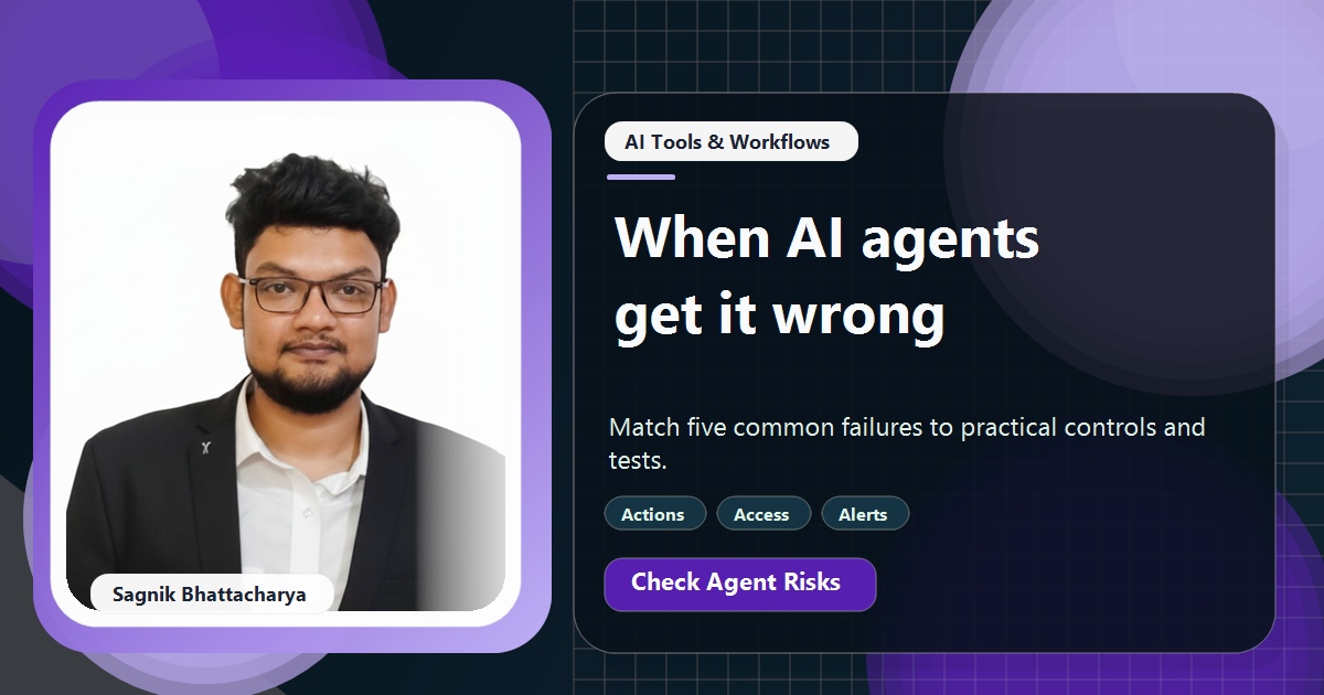 Coding Liquids tutorial cover featuring Sagnik Bhattacharya for What Can Go Wrong When AI Agents Take Actions for You?