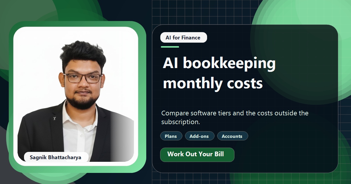 Coding Liquids tutorial cover featuring Sagnik Bhattacharya for How Much Does AI Bookkeeping Software Cost per Month?
