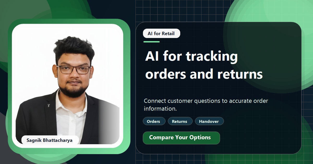 Coding Liquids tutorial cover featuring Sagnik Bhattacharya for Can an AI Chatbot Handle Order Tracking and Returns?