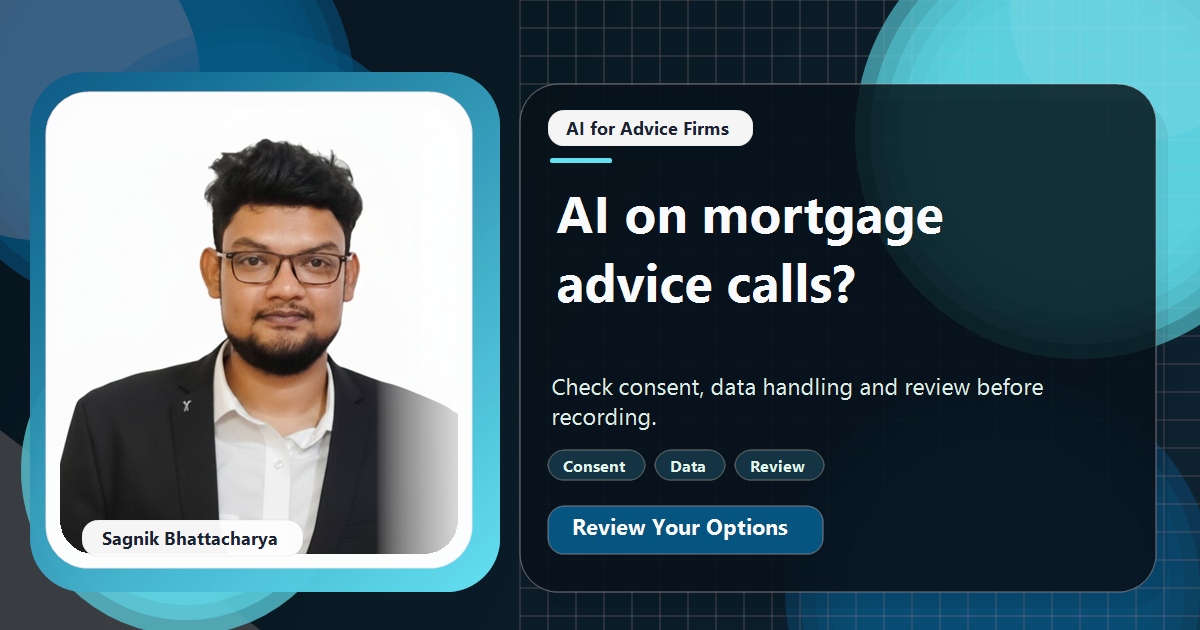 Coding Liquids tutorial cover featuring Sagnik Bhattacharya for Is It Safe to Let AI Listen to Mortgage Advice Calls?