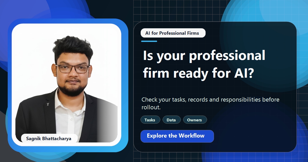 Coding Liquids tutorial cover featuring Sagnik Bhattacharya for AI Readiness Checklist for Accountants, Solicitors, Consultants.