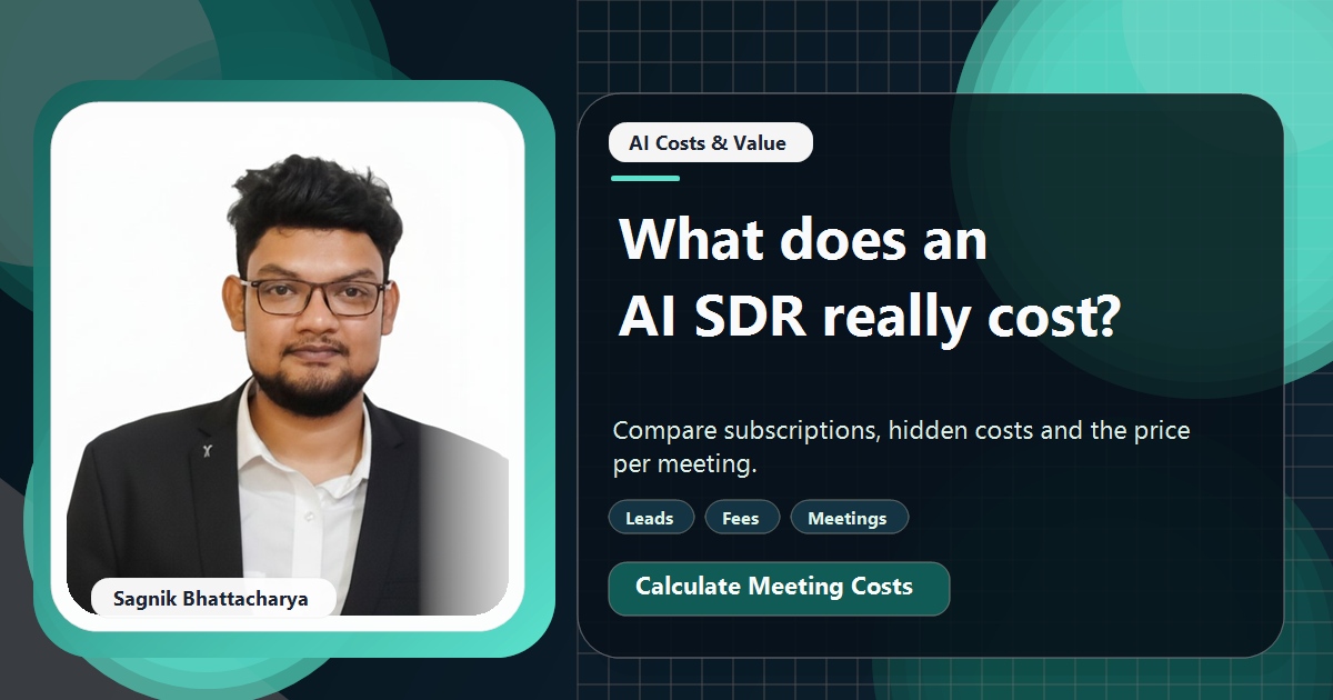 Coding Liquids tutorial cover featuring Sagnik Bhattacharya for What Does an AI SDR Cost, and What Does It Actually Do?