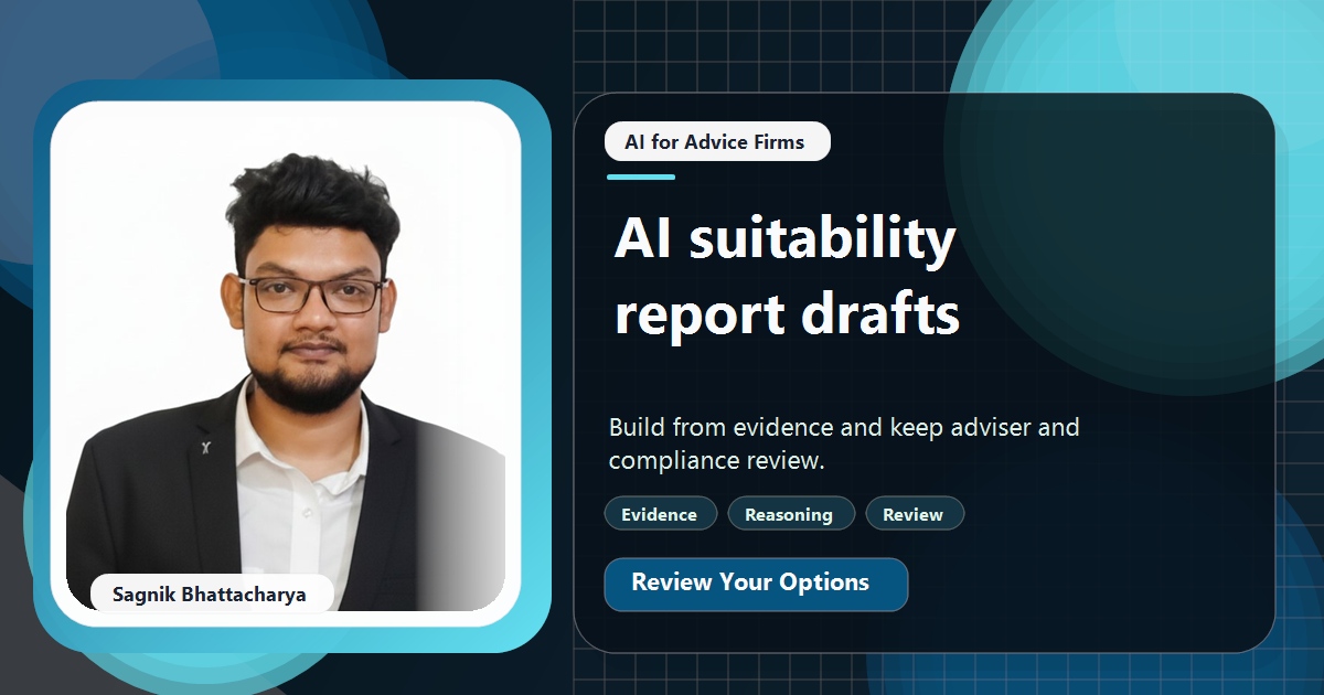 Coding Liquids tutorial cover featuring Sagnik Bhattacharya for Can AI Draft a Suitability Report That Passes Compliance Review?