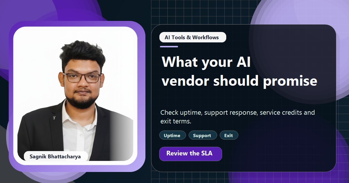 Coding Liquids tutorial cover featuring Sagnik Bhattacharya for What Uptime and Support Should an AI Vendor Promise You?