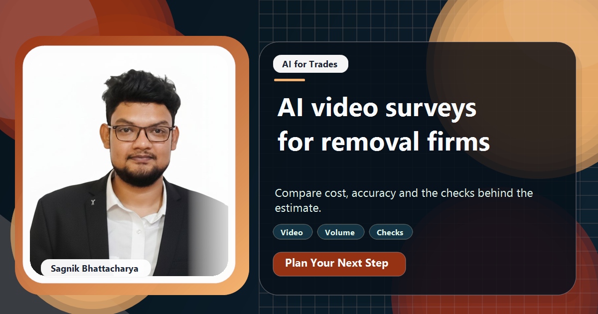 Coding Liquids tutorial cover featuring Sagnik Bhattacharya for AI Video Survey Tools for Movers Compared: Cost and Accuracy (2026).