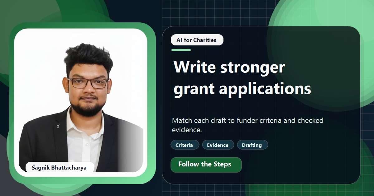 Coding Liquids tutorial cover featuring Sagnik Bhattacharya for How to Use AI to Write Grant Applications, Step by Step.