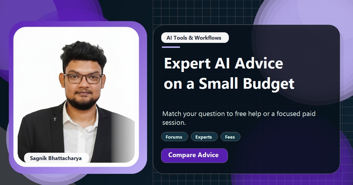 Coding Liquids tutorial cover featuring Sagnik Bhattacharya for What Is the Cheapest Way to Get Expert AI Advice?