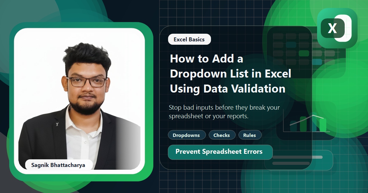 How to Add a Dropdown List in Excel Using Data Validation