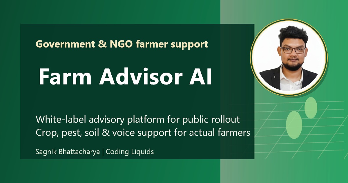 Farm Advisor AI cover for a farmer support platform built for governments, NGOs, and field teams.