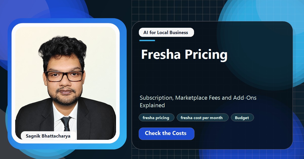 Coding Liquids tutorial cover featuring Sagnik Bhattacharya for Fresha Pricing: Subscription, Marketplace Fees and Add-Ons Explained.