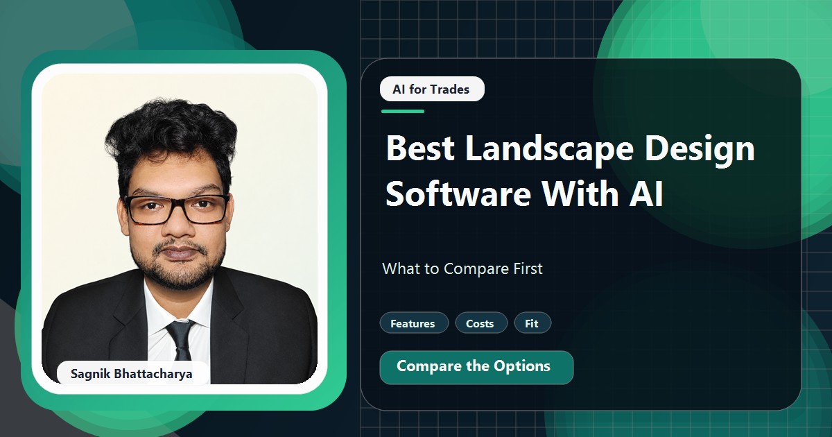 Coding Liquids tutorial cover featuring Sagnik Bhattacharya for Best Landscape Design Software With AI: What to Compare First.