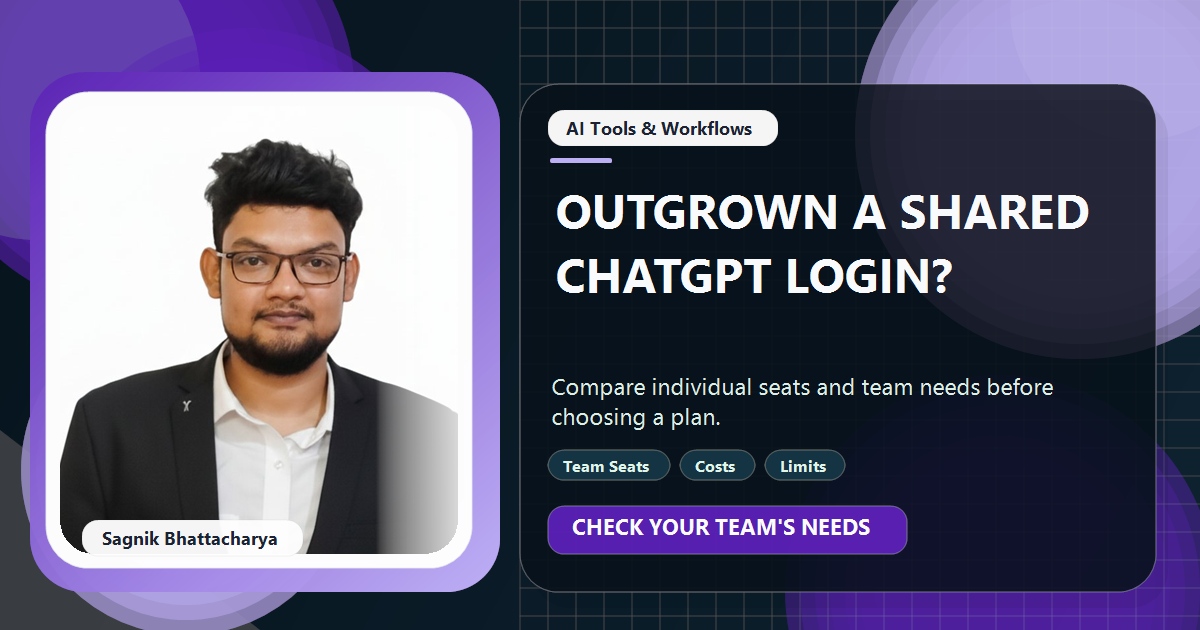 Coding Liquids tutorial cover featuring Sagnik Bhattacharya for When Does a Shared ChatGPT Plan Stop Being Enough for Your Team?