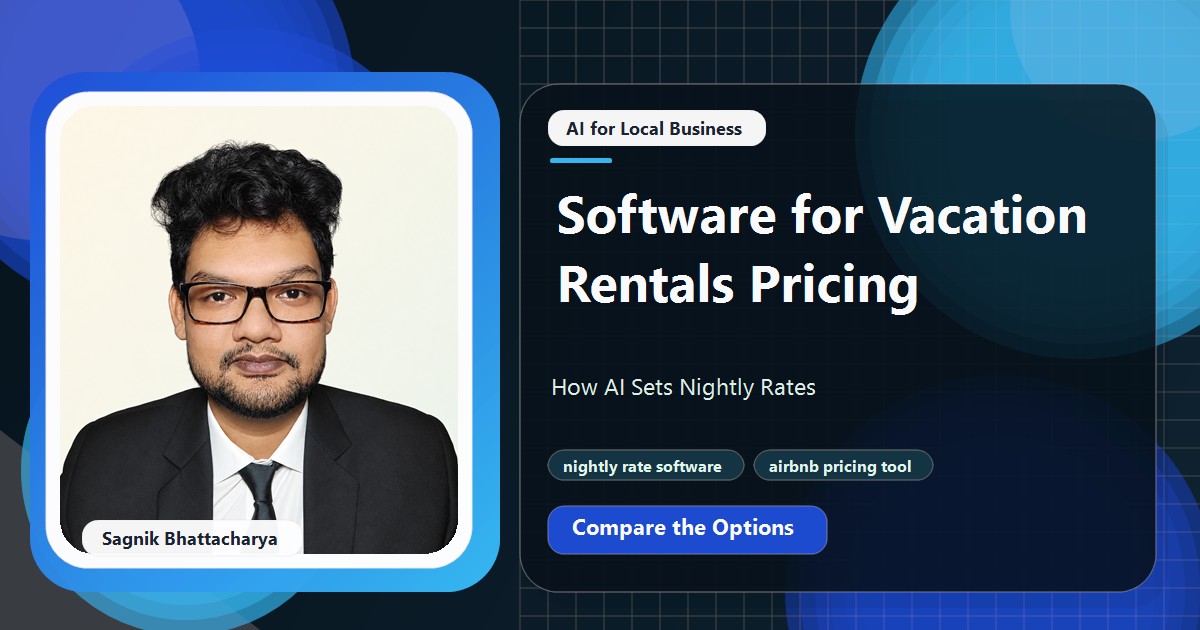 Coding Liquids tutorial cover featuring Sagnik Bhattacharya for Software for Vacation Rentals Pricing: How AI Sets Nightly Rates.