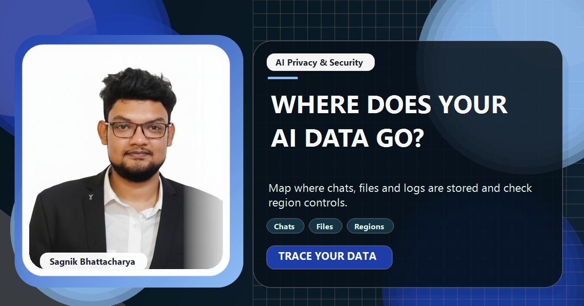 Coding Liquids tutorial cover featuring Sagnik Bhattacharya for Where Is Your Data Stored When You Use AI Tools?