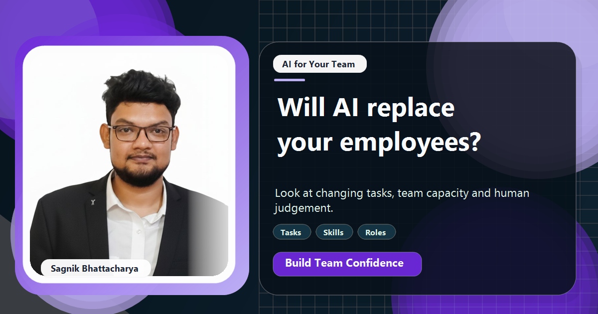 Coding Liquids tutorial cover featuring Sagnik Bhattacharya for Will AI Replace My Employees? An Honest Answer for Small Firms.